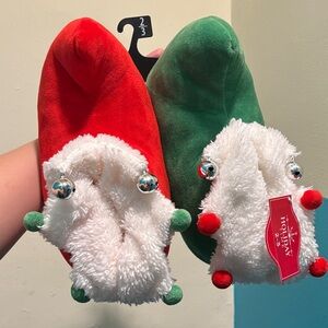 Holiday Time Kids Elf Slippers - Red, Green, and White